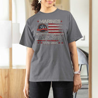Marine Veteran 250th Anniversary T Shirt For Women Retro Patriotic Military Gift American Flag - Wonder Print Shop