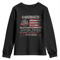 Marine Veteran 250th Anniversary Youth Sweatshirt Retro Patriotic Military Gift American Flag - Wonder Print Shop