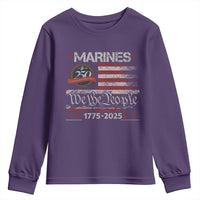 Marine Veteran 250th Anniversary Youth Sweatshirt Retro Patriotic Military Gift American Flag - Wonder Print Shop
