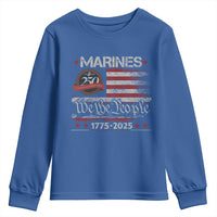Marine Veteran 250th Anniversary Youth Sweatshirt Retro Patriotic Military Gift American Flag - Wonder Print Shop