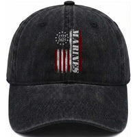 Marine 250th Anniversary Washed Cotton Baseball Cap Retro Patriotic Military Veteran Gift American Flag