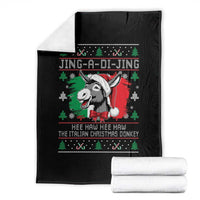 Italian Christmas Donkey Throw Blanket Jing a Di Jing Dominick the Ugly Christmas - Wonder Print Shop