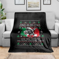 Italian Christmas Donkey Throw Blanket Jing a Di Jing Dominick the Ugly Christmas - Wonder Print Shop