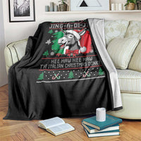 Italian Christmas Donkey Throw Blanket Jing a Di Jing Dominick the Ugly Christmas - Wonder Print Shop