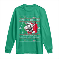 Italian Christmas Donkey Long Sleeve Shirt Jing a Di Jing Dominick the Ugly Christmas - Wonder Print Shop