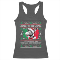 Italian Christmas Donkey Racerback Tank Top Jing a Di Jing Dominick the Ugly Christmas - Wonder Print Shop
