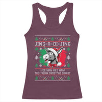 Italian Christmas Donkey Racerback Tank Top Jing a Di Jing Dominick the Ugly Christmas - Wonder Print Shop