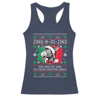Italian Christmas Donkey Racerback Tank Top Jing a Di Jing Dominick the Ugly Christmas - Wonder Print Shop