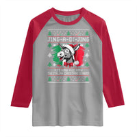 Italian Christmas Donkey Raglan Shirt Jing a Di Jing Dominick the Ugly Christmas - Wonder Print Shop