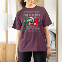 Italian Christmas Donkey T Shirt For Women Jing a Di Jing Dominick the Ugly Christmas - Wonder Print Shop
