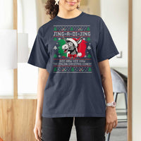 Italian Christmas Donkey T Shirt For Women Jing a Di Jing Dominick the Ugly Christmas - Wonder Print Shop