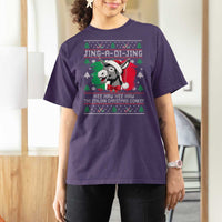 Italian Christmas Donkey T Shirt For Women Jing a Di Jing Dominick the Ugly Christmas - Wonder Print Shop