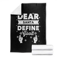Dear Santa Christmas Throw Blanket Naughty Nice Funny Funny Family Xmas Pajamas - Wonder Print Shop