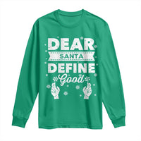 Dear Santa Christmas Long Sleeve Shirt Naughty Nice Funny Funny Family Xmas Pajamas - Wonder Print Shop