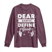 Dear Santa Christmas Long Sleeve Shirt Naughty Nice Funny Funny Family Xmas Pajamas - Wonder Print Shop