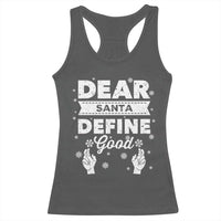 Dear Santa Christmas Racerback Tank Top Naughty Nice Funny Funny Family Xmas Pajamas - Wonder Print Shop