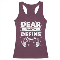 Dear Santa Christmas Racerback Tank Top Naughty Nice Funny Funny Family Xmas Pajamas - Wonder Print Shop