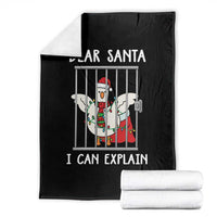 Funny Christmas Goose Throw Blanket Dear Santa I Can Explain Xmas Meme - Wonder Print Shop