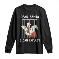 Funny Christmas Goose Long Sleeve Shirt Dear Santa I Can Explain Xmas Meme - Wonder Print Shop