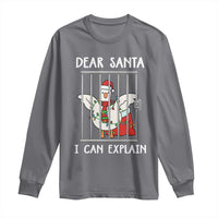 Funny Christmas Goose Long Sleeve Shirt Dear Santa I Can Explain Xmas Meme - Wonder Print Shop