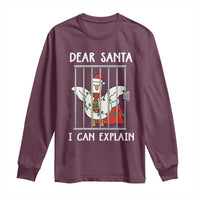 Funny Christmas Goose Long Sleeve Shirt Dear Santa I Can Explain Xmas Meme - Wonder Print Shop