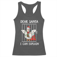 Funny Christmas Goose Racerback Tank Top Dear Santa I Can Explain Xmas Meme - Wonder Print Shop