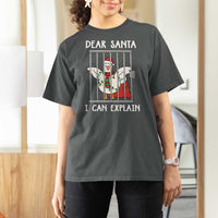 Funny Christmas Goose T Shirt For Women Dear Santa I Can Explain Xmas Meme - Wonder Print Shop