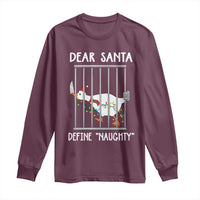 Funny Christmas Goose Long Sleeve Shirt Dear Santa Define Naughty Xmas Meme - Wonder Print Shop