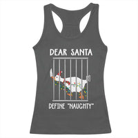 Funny Christmas Goose Racerback Tank Top Dear Santa Define Naughty Xmas Meme - Wonder Print Shop