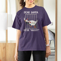 Funny Christmas Goose T Shirt For Women Dear Santa Define Naughty Xmas Meme - Wonder Print Shop