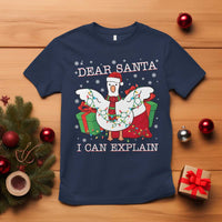 Funny Christmas Goose T Shirt Dear Santa I Can Explain Cute Xmas Meme - Wonder Print Shop
