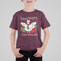 Funny Christmas Goose T Shirt For Kid Dear Santa I Can Explain Cute Xmas Meme - Wonder Print Shop