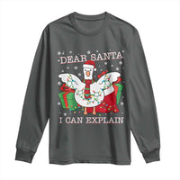 Funny Christmas Goose Long Sleeve Shirt Dear Santa I Can Explain Cute Xmas Meme - Wonder Print Shop