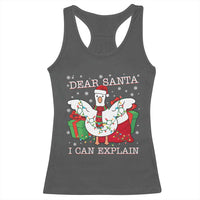 Funny Christmas Goose Racerback Tank Top Dear Santa I Can Explain Cute Xmas Meme - Wonder Print Shop