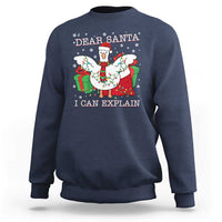 Funny Christmas Goose Sweatshirt Dear Santa I Can Explain Cute Xmas Meme - Wonder Print Shop