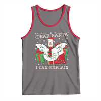 Funny Christmas Goose Tank Top Dear Santa I Can Explain Cute Xmas Meme - Wonder Print Shop