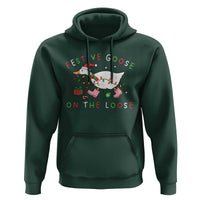 Funny Christmas Goose Hoodie Festive Goose On The Loose Xmas Duck Meme - Wonder Print Shop
