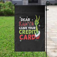 Funny Christmas Garden Flag Dear Santa Leave Your Credit Card Red Plaid Pajamas - Wonder Print Shop