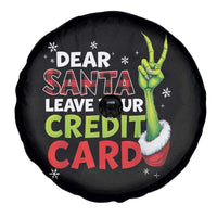 Funny Christmas Spare Tire Cover Dear Santa Leave Your Credit Card Red Plaid Pajamas - Wonder Print Shop