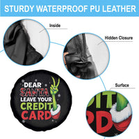 Funny Christmas Spare Tire Cover Dear Santa Leave Your Credit Card Red Plaid Pajamas - Wonder Print Shop