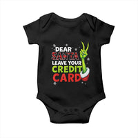 Funny Christmas Baby Onesie Dear Santa Leave Your Credit Card Red Plaid Pajamas - Wonder Print Shop