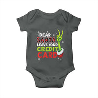 Funny Christmas Baby Onesie Dear Santa Leave Your Credit Card Red Plaid Pajamas - Wonder Print Shop