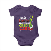 Funny Christmas Baby Onesie Dear Santa Leave Your Credit Card Red Plaid Pajamas - Wonder Print Shop