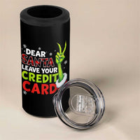 Funny Christmas 4 in 1 Can Cooler Tumbler Dear Santa Leave Your Credit Card Red Plaid Pajamas - Wonder Print Shop