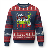 Funny Xmas Ugly Christmas Sweater Dear Santa Leave Your Credit Card Red Plaid Pajamas - Wonder Print Shop