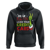 Funny Christmas Hoodie Dear Santa Leave Your Credit Card Red Plaid Pajamas - Wonder Print Shop