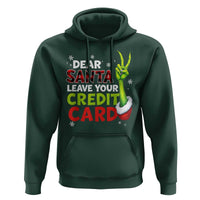 Funny Christmas Hoodie Dear Santa Leave Your Credit Card Red Plaid Pajamas - Wonder Print Shop