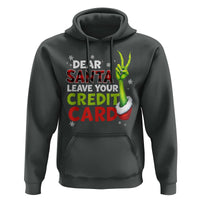 Funny Christmas Hoodie Dear Santa Leave Your Credit Card Red Plaid Pajamas - Wonder Print Shop