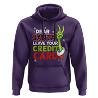 Funny Christmas Hoodie Dear Santa Leave Your Credit Card Red Plaid Pajamas - Wonder Print Shop
