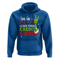 Funny Christmas Hoodie Dear Santa Leave Your Credit Card Red Plaid Pajamas - Wonder Print Shop